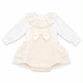 Elegant Lace Baby Romper - Cream