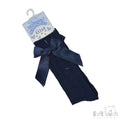 Knee High Bow Socks 2-9 - Navy