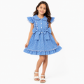 Made In Italy Gingham School Dress - Navy