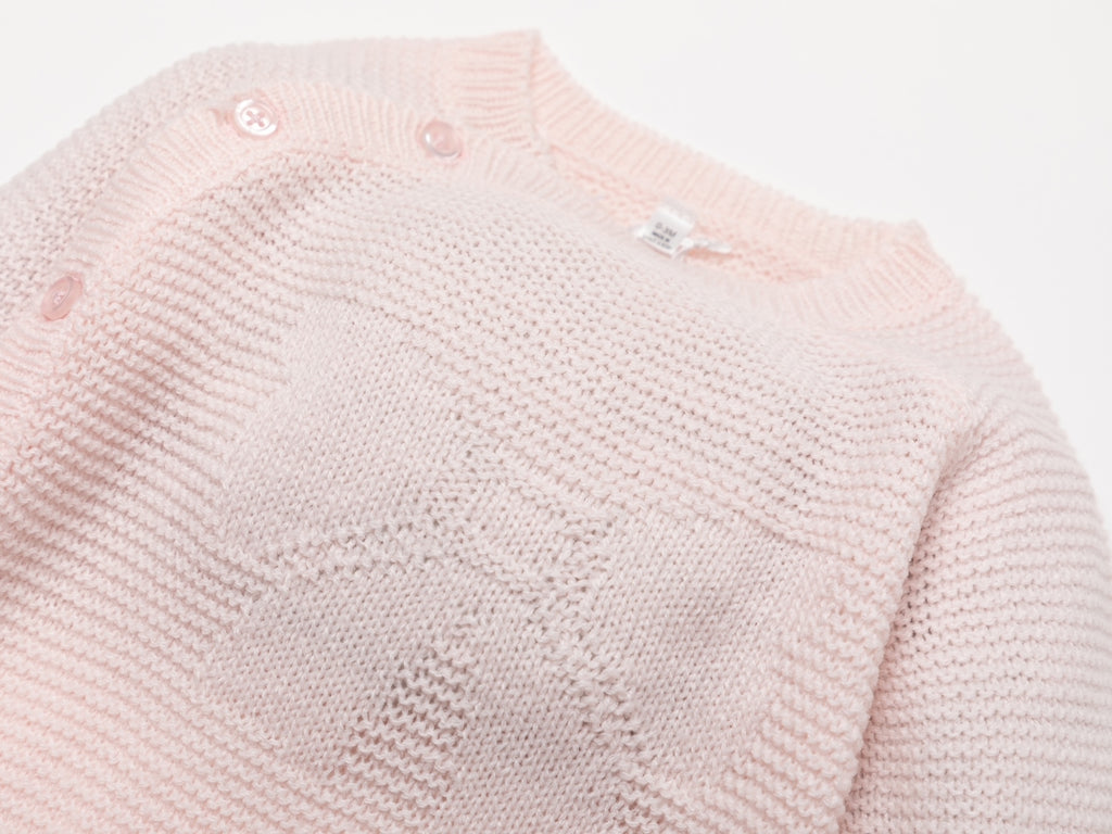 Bonjour Bebe Bow Knit 4pc Layette Set - Baby Pink