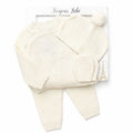 Bonjour Bebe Bow Knit 4pc Layette Set - Ivory