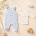 B/Blue Cute Animal Print Overalls Set 0-6M