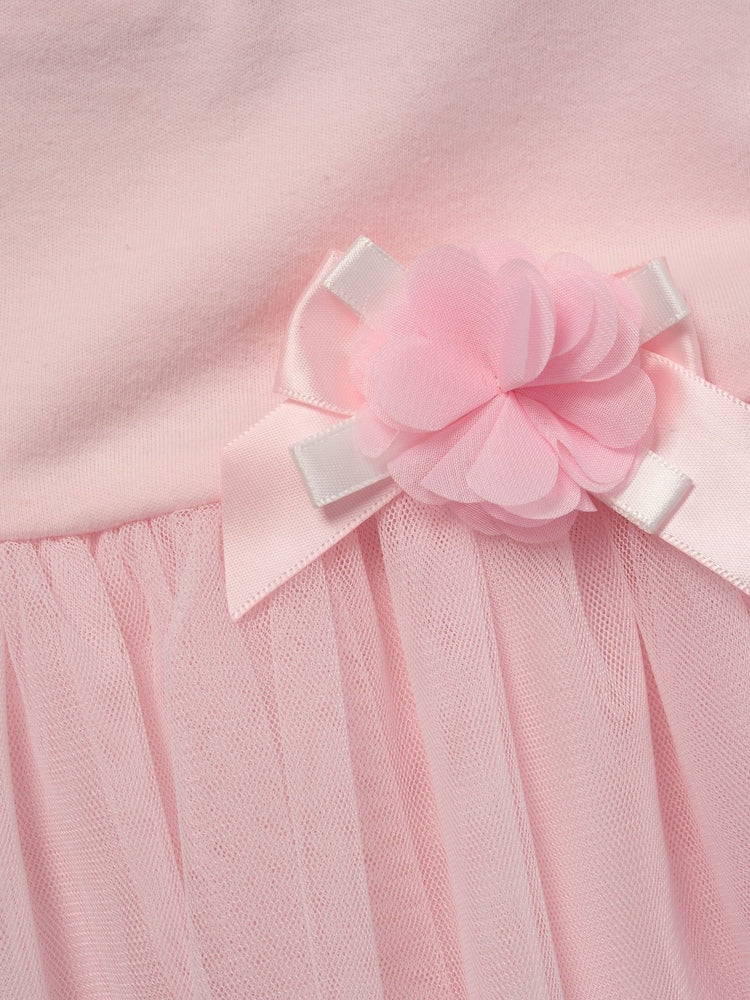 Rock-A-Bye Baby Boutique Pink Ribbon Detail Dress And Headband Outfit Set