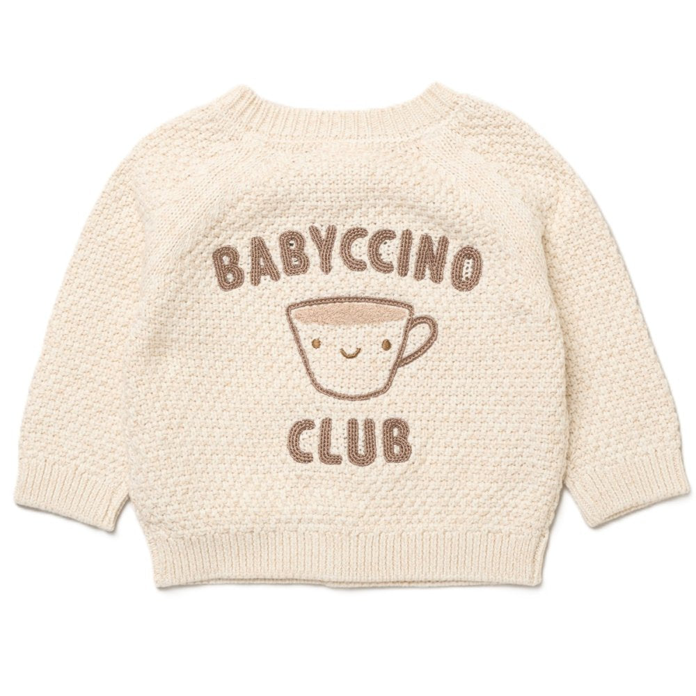 Babyccino Club Embroidered Baby Cardigan