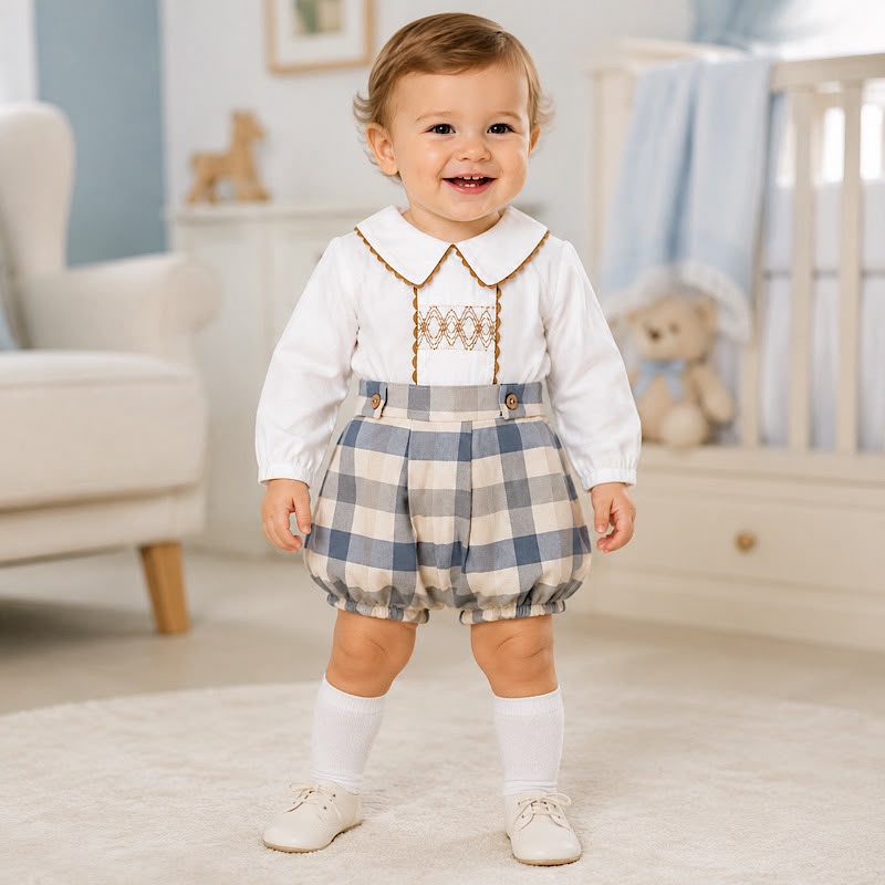 Baby Boys Check Bloomer & Shirt Set