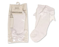 Satin Bow Knee HIgh Socks 0-18M - White