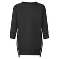 Crew Neck Fleece Sweatshirt Dress - Black