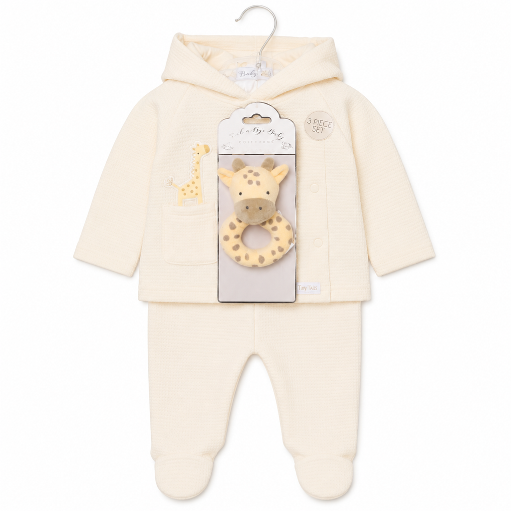 Unisex Baby Hooded Jacket & Footed Trouser Set
