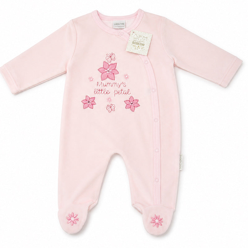 B/Pink Mummy's Little Petal Sleepsuit