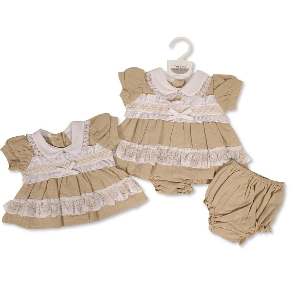 Linen Dress & Pant Set - Camel