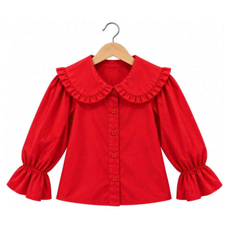 Long Sleeved Collared Blouse