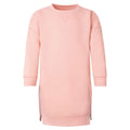 Crew Neck Fleece Sweatshirt Dress- Salmon Pink