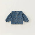 Korean Style Denim Jacket With Large Collar