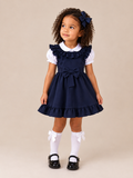 Girls Frill Bow Detail School Wear Dress