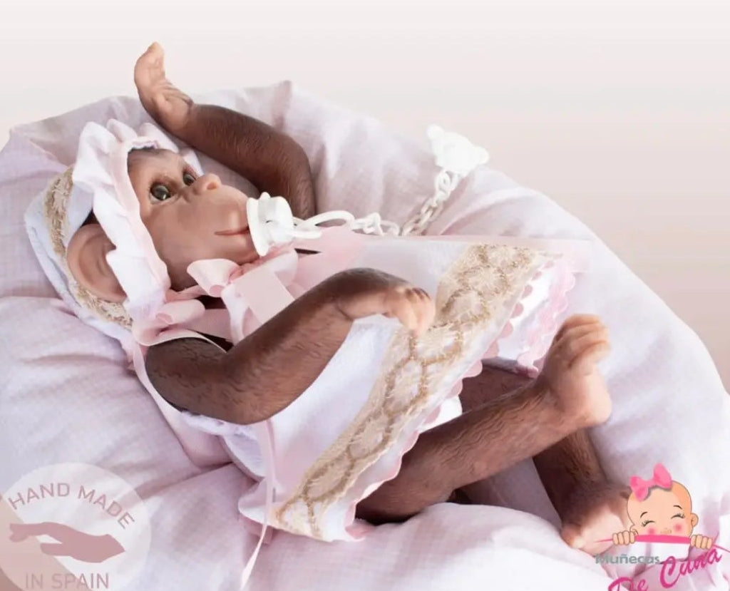 Reborn Silicone Feel Monkey - Pink Dress