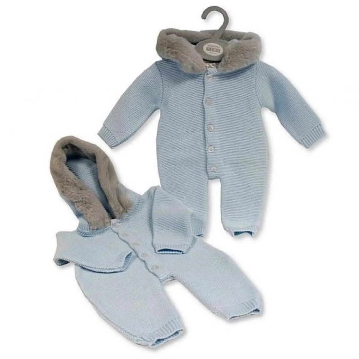 Knitted Pramsuit Coat - Blue