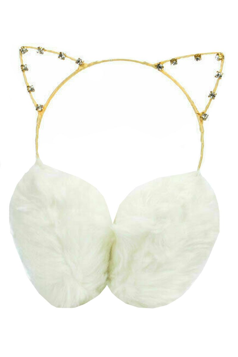 Cat Diamante Earmuffs