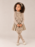 Girls 4pc Fur Gilet & Pleated Skirt Set with Purse