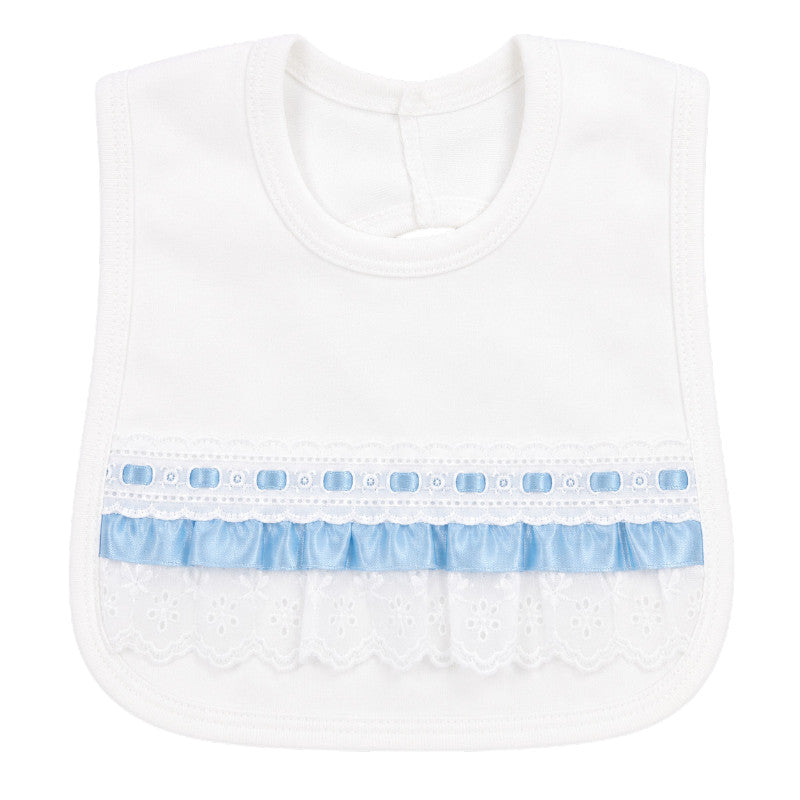B/Blue Woven Laced Ribbon Bib (One Size)