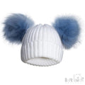 Double Pom Pom Hat - Blue
